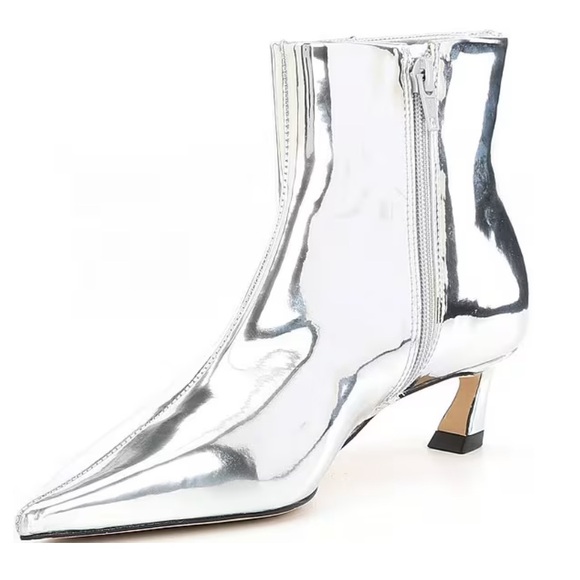 GIANNI BINI METALLIC SILVER ANKLE GEORGINA METALLIC KITTEN HEEL(Sz 7/7.5/8/8.5/9 - Picture 3 of 16